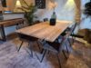 Tafel gezandstraalde gebinten planken Modern - Afbeelding 2