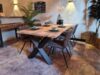 Tafel gebinten planken gezandstraald X model - Afbeelding 3