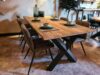 Tafel gebinten planken gezandstraald X model - Afbeelding 4