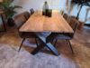 Tafel gebinten planken gezandstraald X model - Afbeelding 2