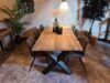 Tafel gebinten planken gezandstraald X model - Afbeelding 5