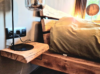 bed met nachtkastje eikenhout
