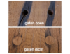 Vergelijking manier van opvullen hout door middel van houten dopjes