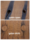 Vergelijking open gaten met daarna gevulde