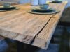Tafel gezandstraald oud eiken met dubbel U onderstel