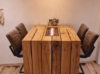 bartafel eikenhout met vuur erin
