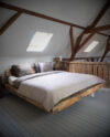 Balken bed oud eiken massief