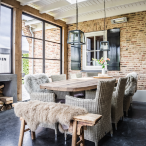 Deens ovale oud eiken tuintafel