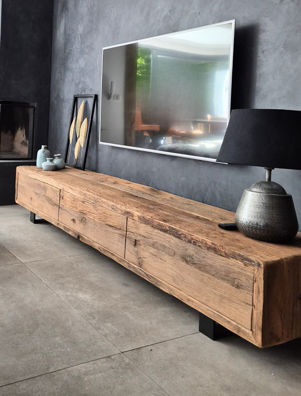 tv meubel eikenhout met kleppen