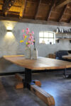 Eettafel Deens ovaal met design poot hout/staal - Afbeelding 6
