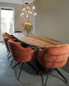Eettafel Deens ovaal met design poot hout/staal - Afbeelding 4
