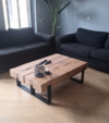 Salontafel set geschaafd oud eikenhout - Afbeelding 2